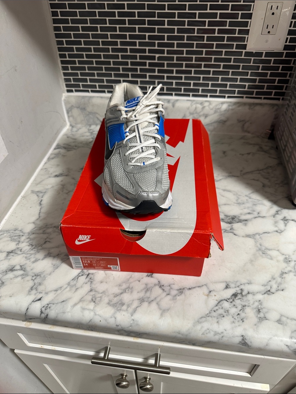 Nike Men’s Gray and Blue Athletic Running Shoes